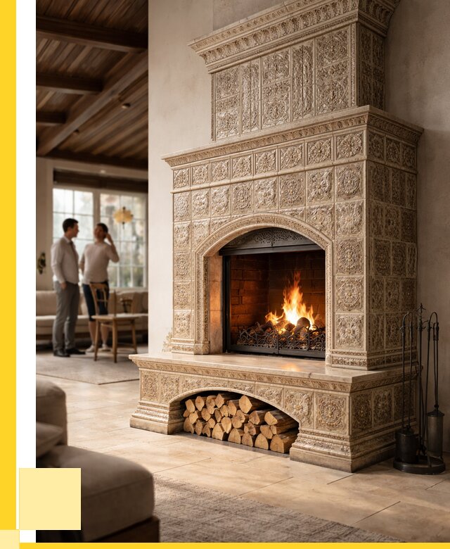 Купить изразцовый камин в Киржаче от 257750 р. | ЭриданКрж