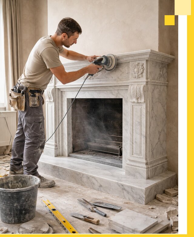 Изготовление и установка мраморных каминов в Киржаче под ключ