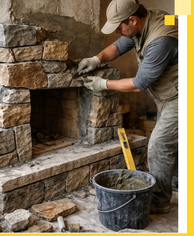 Изготовление и установка каменных каминов под ключ в Киржаче