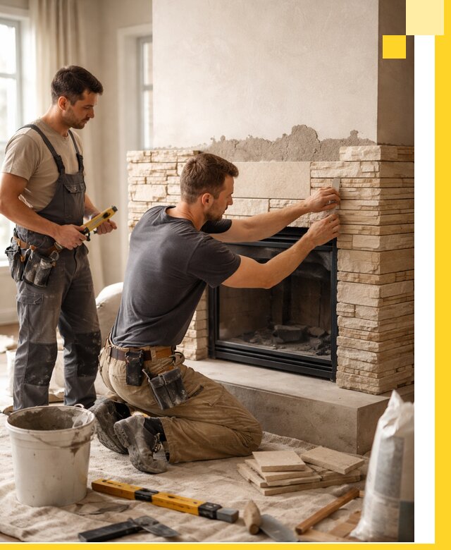 Установка и монтаж каминов для загородного дома в Киржаче