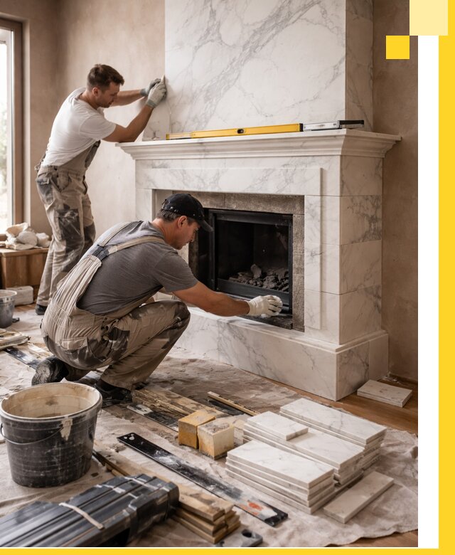 Отделка каминов в Киржаче качественные облицовочные работы