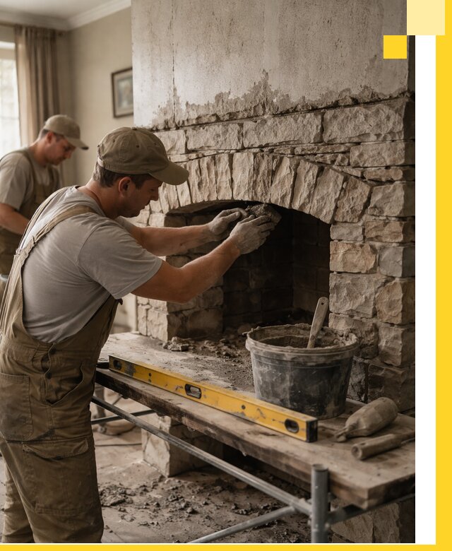 Изготовление каминов под ключ в Киржаче, монтаж и отделка