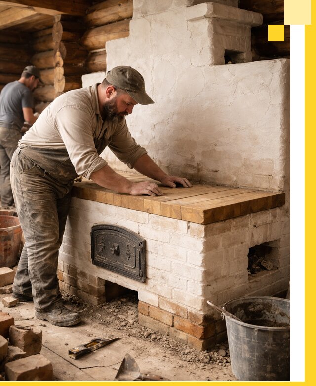 Проектирование и установка русской печи с лежанкой в Киржаче