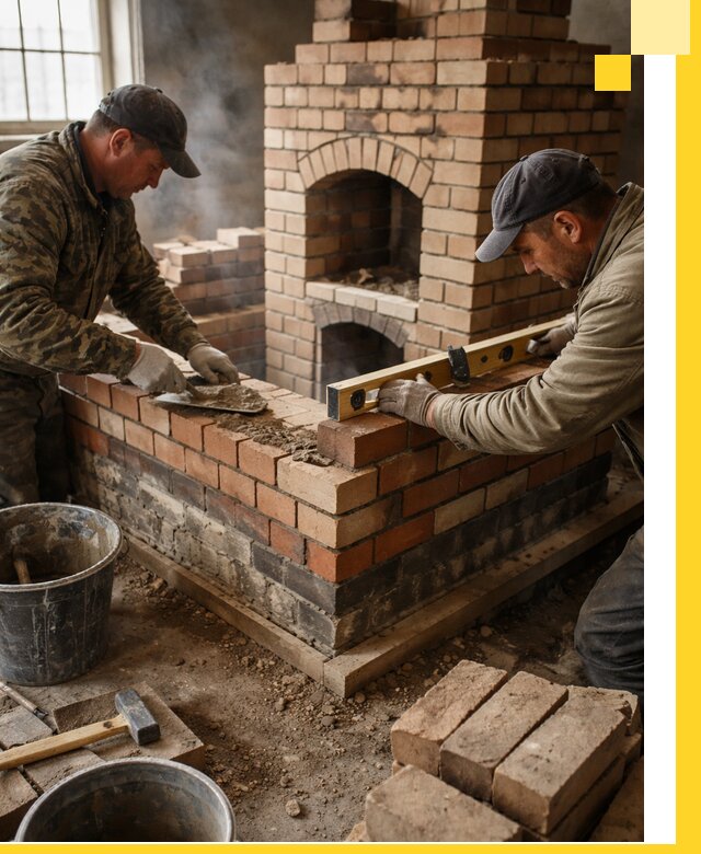 Изготовление и монтаж печей и каминов из кирпича в Киржаче