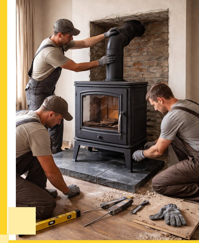 Монтаж печи камина в частном доме в Киржаче от 25775 р. | ЭриданКрж