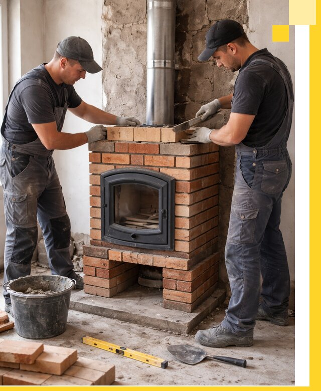 Монтаж печи камина под ключ в Киржаче с гарантией и пусконаладкой