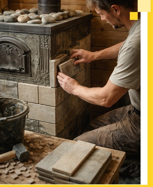 Облицовка банных печей в Киржаче профессиональная отделка