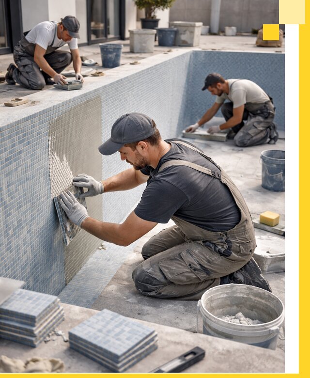 Облицовка бассейнов в Киржаче плитка мозаика гидроизоляция