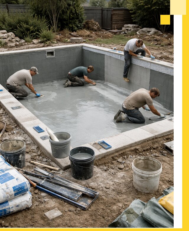 Изготовление и монтаж чаши бассейна под ключ в Киржаче