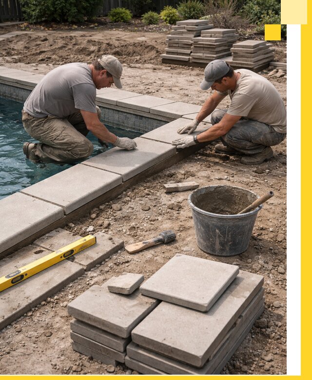 Установка и изготовление копингового камня для бассейнов в Киржаче