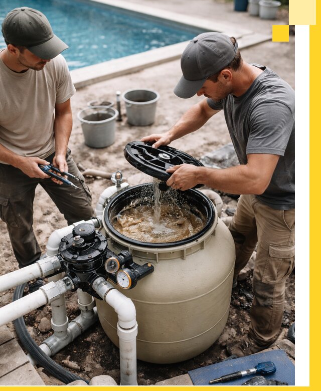 Установка и обслуживание песочных фильтров для бассейнов в Киржаче