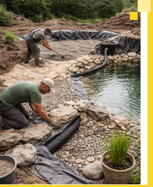 Строительство природных бассейнов и озер в Киржаче под ключ