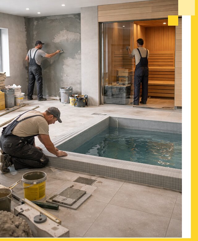 Проектирование и строительство сауны с бассейном в Киржаче