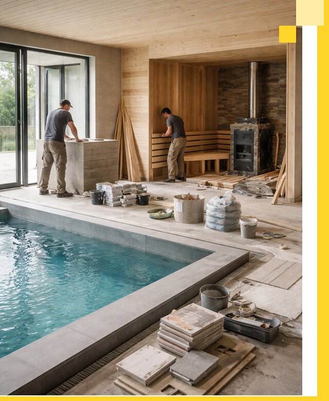 Проектирование и строительство бань с бассейном в Киржаче