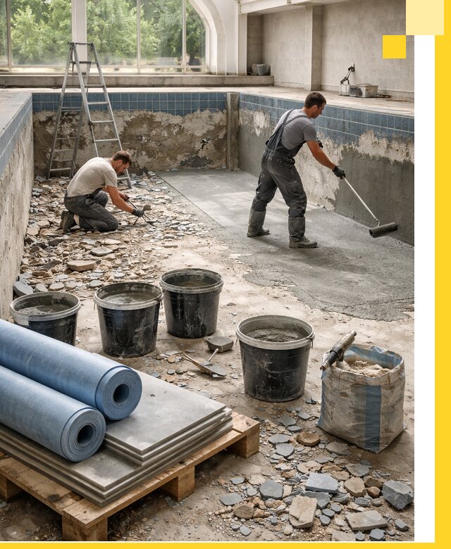 Реконструкция бассейнов в Киржаче: ремонт, гидроизоляция