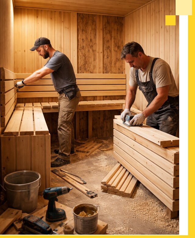 Профессиональный комплексный ремонт саун под ключ в Киржаче