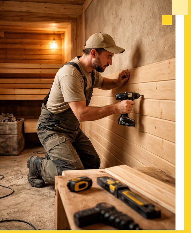 Профессиональная внутренняя отделка бани в Киржаче под ключ