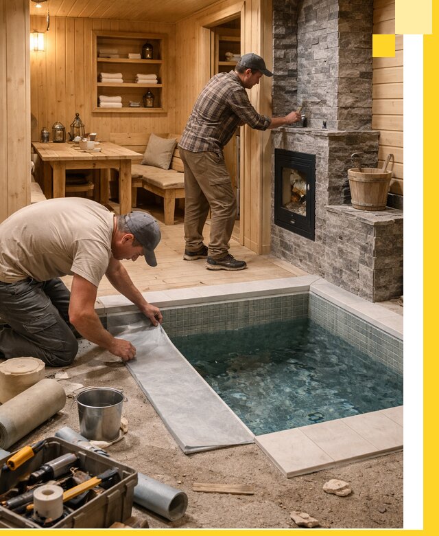 Строительство бань с комнатой отдыха под ключ в Киржаче