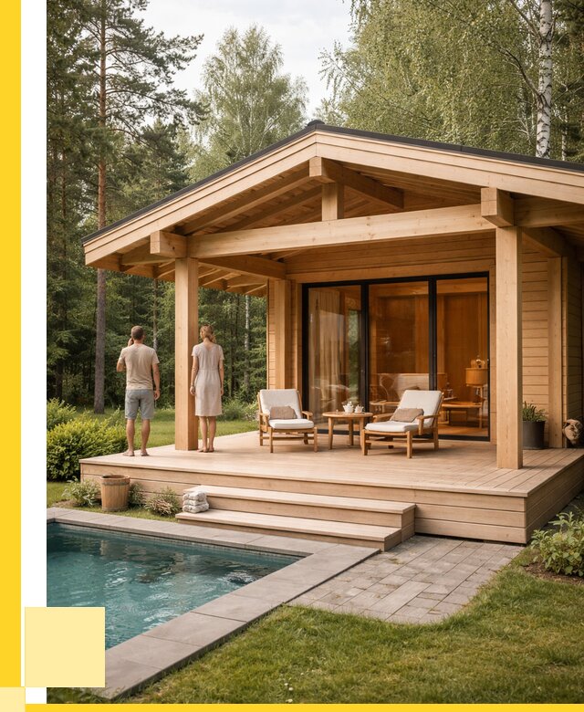 Бани с террасой под ключ в Киржаче от 618600 р. | ЭриданКрж