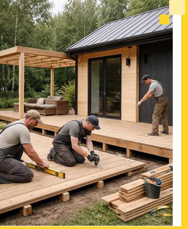 Строительство бань с террасой и бассейном под ключ в Киржаче