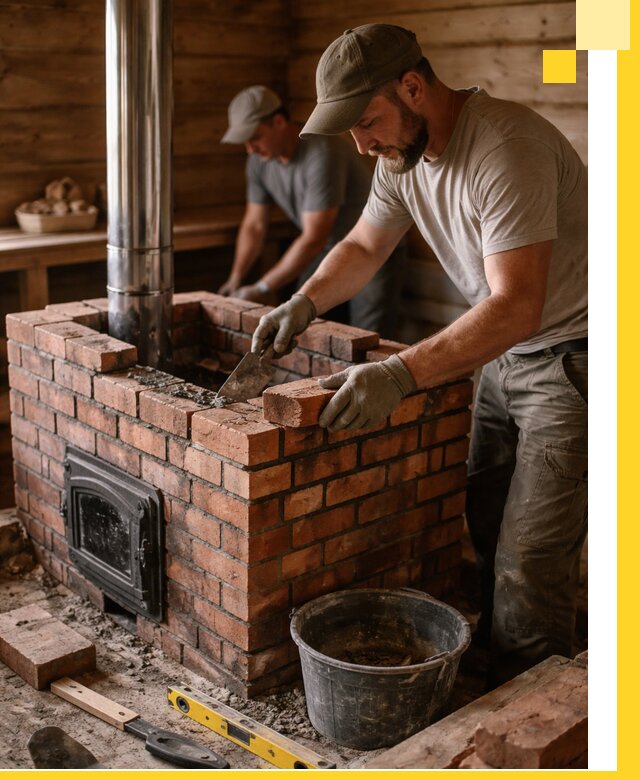 Кирпичные печи для бани под ключ в Киржаче, проект и монтаж