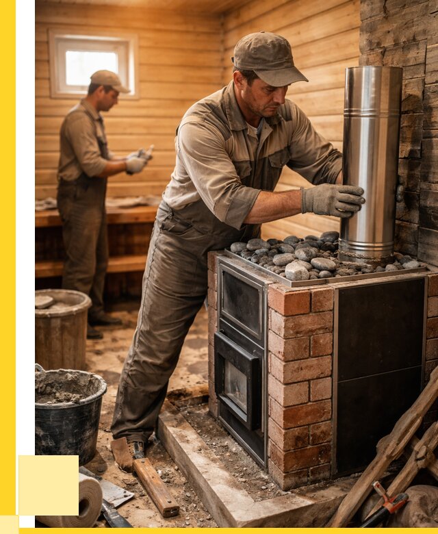 Монтаж печи в бане под ключ в Киржаче от 20620 р. | ЭриданКрж