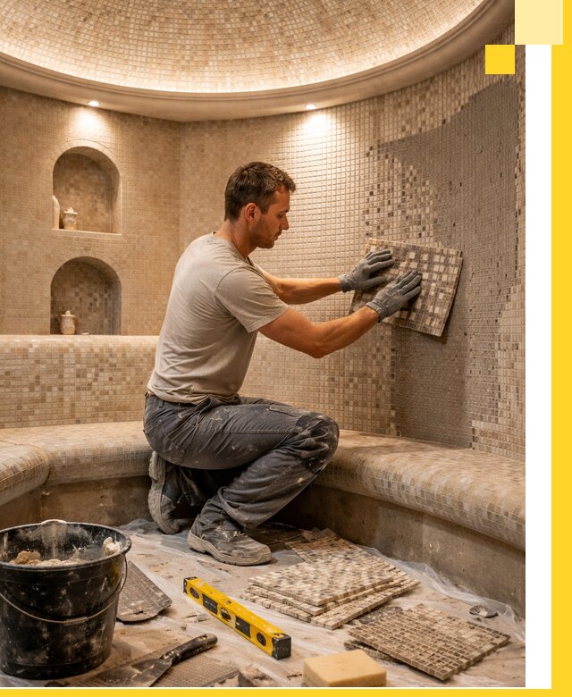 Устройство и монтаж домашнего хамама под ключ в Киржаче