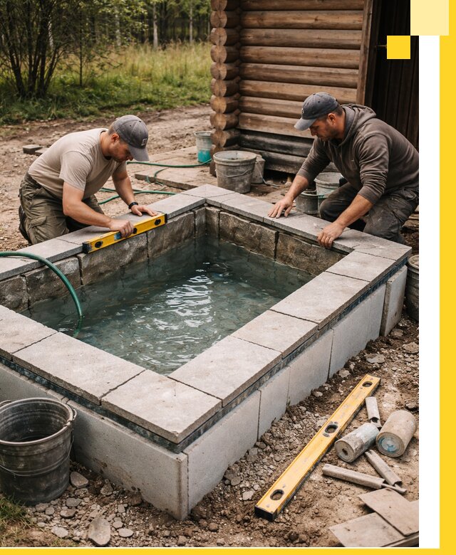 Изготовление и установка холодных купелей под ключ в Киржаче